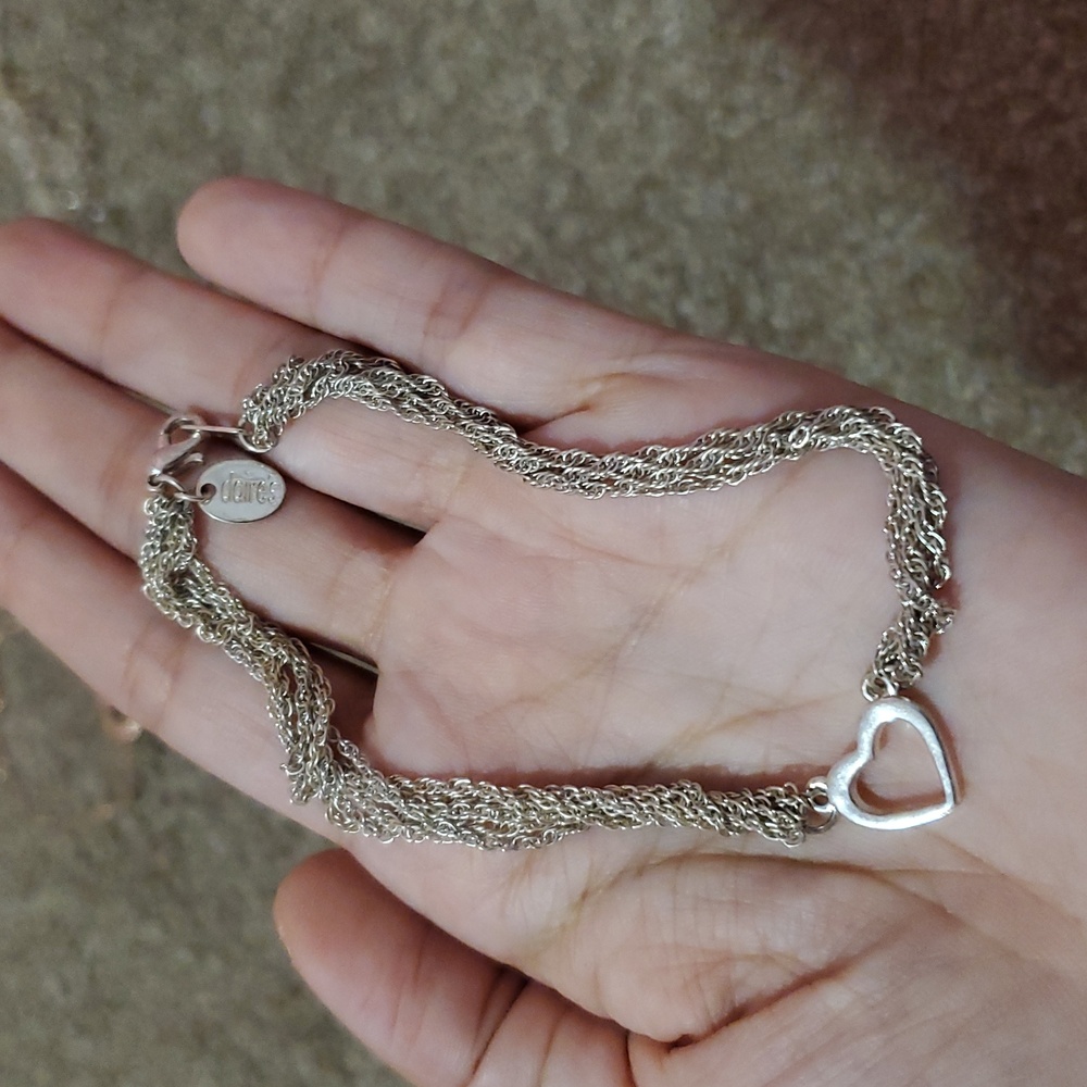 Claire's Multi Chain Anklet With Heart